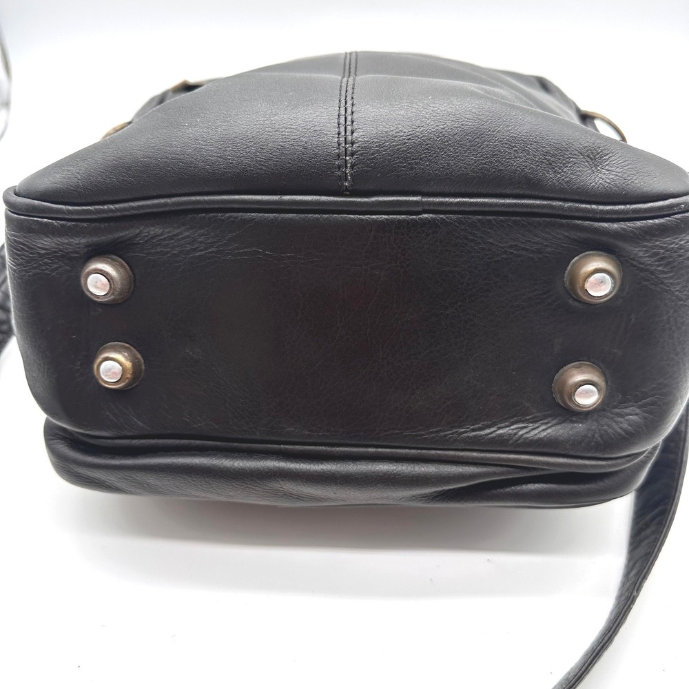 Vintage Claire Chase Black Leather Messenger Bag Crossbody Organizer Briefcase - Picture 9 of 14